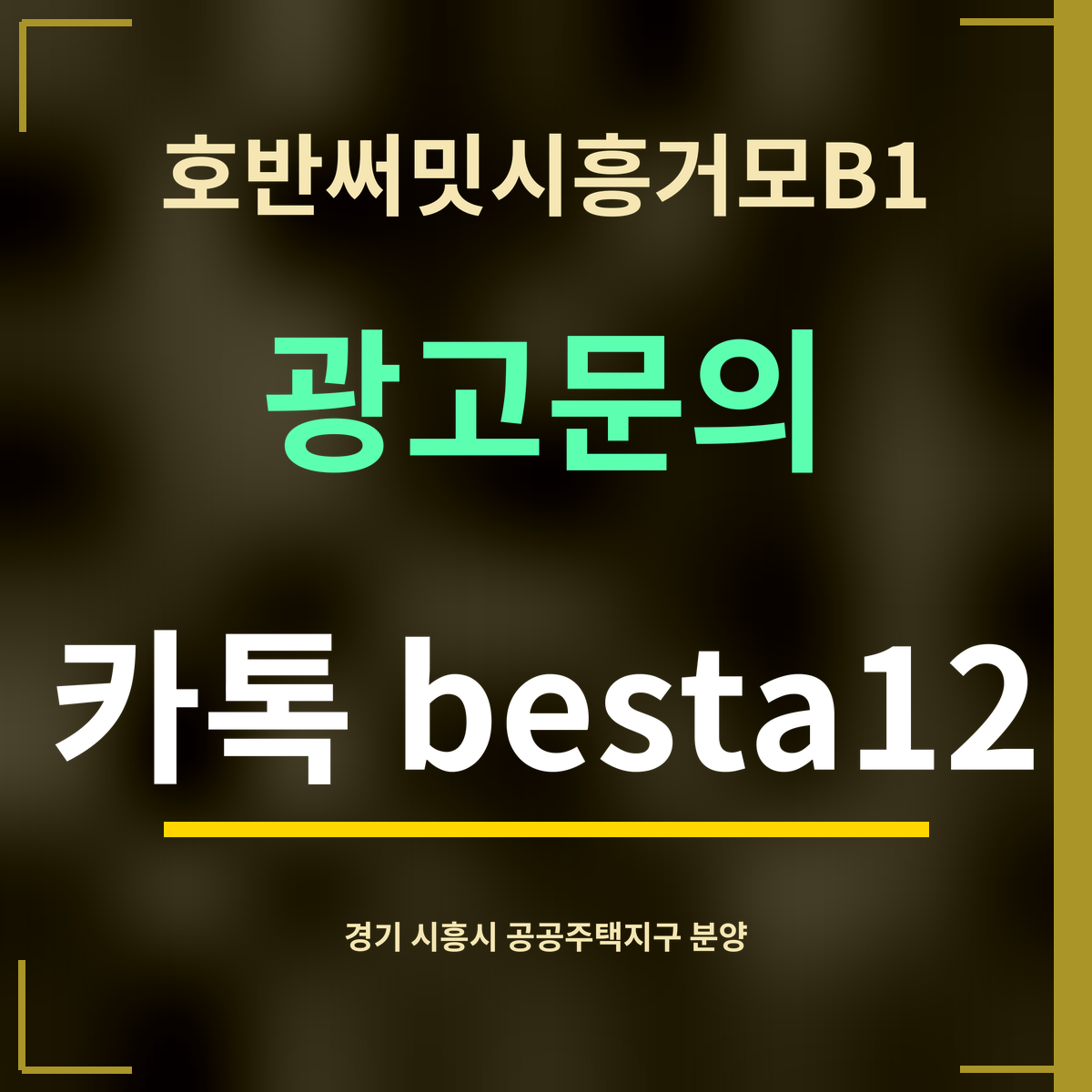호반써밋시흥거모B1 · 광고문의 · 카톡 besta12